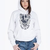 Resim Skull Tasarımlı Kapşonlu Kadın Sweatshirt 