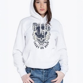 Resim Skull Tasarımlı Kapşonlu Kadın Sweatshirt 
