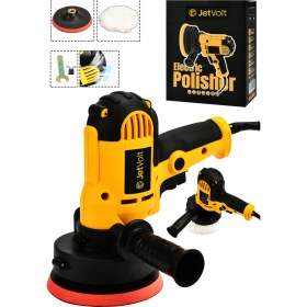 Resim JetVolt 12V 8 Kademli Cila Pasta Parlatma Polisaj Makinesi - Sarı 