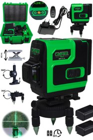 Resim CRAFTERTOOLS Germany 360° 12 Köşe Otomatik Hizalamalı Lazer Metre Hizalama Yeşil Çizgili Lazer Hizalama Kumandalı 