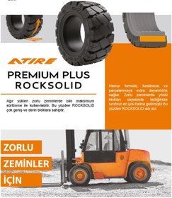 Resim ATİRE Atire 8.25-15 Segmanlı Premium Plus Rock Solid İz Bırakmayan Dolgu Forklift Lastiği 