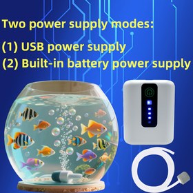 Resim Balık tutmak için tasarlanmış, canlı balıklar için uygun, lityum pil ile çalışan bir hava pompası ile donatılmış taşınabilir çift kullanımlı oksijen pompası. Bu USB şarj edilebilir oksijen pompası, 20 ila 567.81 L arasında değişen akvaryumlarda kullanılabilir ve açık hava balıkçılığı ve balık taşıma için idealdir. 