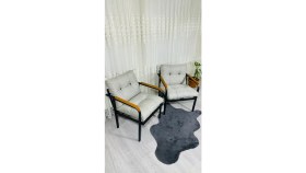 Resim Sofmina Leylak Balkon, Bahçe,teras,cafe - Salon - Metal Kanepe Koltuk Takımı 1-1 Açık Gri 