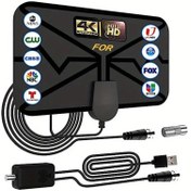 Resim 2025 Taşınabilir İç Mekan HD TV Anteni - 4K Ultra HD & 1080P Full HD, Tüm Eski/Akıllı TV'lerle Uyumlu, Akıllı Anahtar Güçlendirici Sinyal Yükseltici, 5.03 metre Koaksiyel Kablo, 360° Alım, Tak & Çalıştır için Kristal Netlikte Eğlence, Tv için Anten 