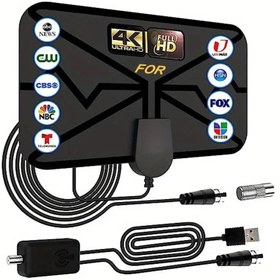 Resim 2025 Taşınabilir İç Mekan HD TV Anteni - 4K Ultra HD & 1080P Full HD, Tüm Eski/Akıllı TV'lerle Uyumlu, Akıllı Anahtar Güçlendirici Sinyal Yükseltici, 5.03 metre Koaksiyel Kablo, 360° Alım, Tak & Çalıştır için Kristal Netlikte Eğlence, Tv için Anten 