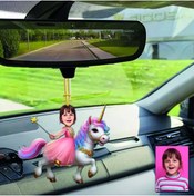 Resim wonderlike Unicornlu Çoçuk Tasarımlı Ahşap Araba Dikiz Ayna Süsü 