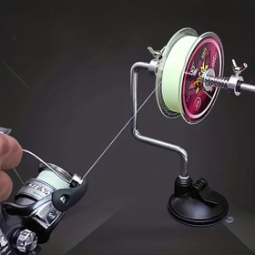 Resim 1 adet Balıkçılık Hattı Makarası Balıkçılık Hattı Sarıcı Ayarlanabilir Makara Makarası Vantuzlu Taşınabilir Alüminyum Makara Hattı Sarma İstasyonu Makinesi Sarma Cihazı 