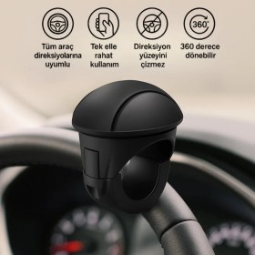 Resim Coofbe Yeni Nesil 360 Döner Direksiyon Simit Topuzu Direksiyon Çevirme Topuzu Tüm Araçlara Uyumlu Sağlam Tutuş 