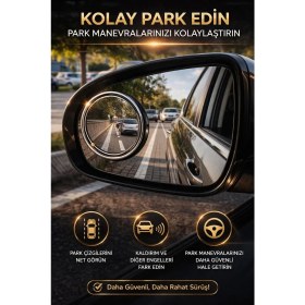 Resim Babikamium Kör Nokta Aynası 2’li Set - Mini Oval Geniş Açılı Dikiz Aynası, Park & Geri Manevra Yardımcı, Araç Içi Uyumlu 