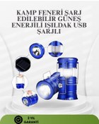 Resim Güneş Enerjili Katlanabilir Kızaklı Kamp Feneri - Usb Şarjlı, Çok Yönlü Ve Dayanıklı Tasarım Beyaz 