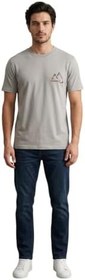 Resim Cazador 44330 Gri Erkek Bisiklet Yaka Tshirt 