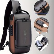 Resim Erkekler için USB Şarj Portlu Hırsızlığa Karşı Göğüs Çantası - Şık Motosiklet & Boş Zaman Sporları Crossbody, Dayanıklı Oxford Kumaş, Ayarlanabilir Omuz Askısı, Çift Fermuarlı Bölmeler 