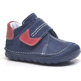 Resim Hakiki Deri Cırtlı Mevsimlik Erkek Bebek Ayakkabı Lacivert 