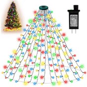 Resim Hangfox Renkli Led Ağaç Dekorasyon Işıkları, 2m 400 Ampul 16 Dal, 8 Işık Modu, Ev Ve Bahçe İçin, Avrupa Standartı Renkli 