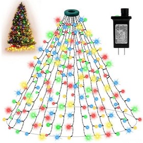 Resim Hangfox Renkli Led Ağaç Dekorasyon Işıkları, 2m 400 Ampul 16 Dal, 8 Işık Modu, Ev Ve Bahçe İçin, Avrupa Standartı Renkli 