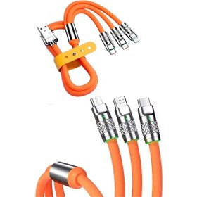 Resim Hnrlıshp Çoklu Şarj Kablosu Usb Type-c İos Uyumlu 120w Hızlı Şarj Kablosu 