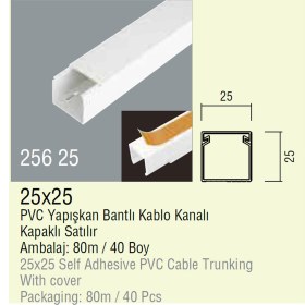 Resim 25X25 Yapışkanlı Kablo Kanalı 4 Boy 8 Metre 