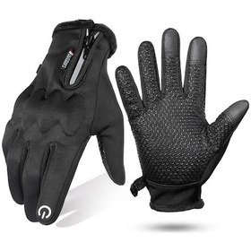 Resim Pengfushop5 A92 Siyah Kışlık Motosiklet Eldiveni L Beden Dokunmatik Ekran Su Geçirmez Erkek Kadın 