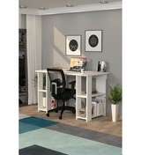 Resim Moonlife Hipo Kitaplıklı Çalışma Masası Beyaz 