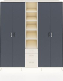 Resim Kronos Dolap 17 Raflı 3 Çekmeceli 4 Kapaklı 220x59x243 Aytaşı-antrasit/aytaşı Antrasıt/aytası - Aytası 