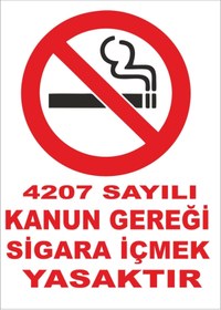 Resim ünalgrup 4207 Sayılı Kanun Gereği Sigara Içmek Yasaktır Levhası 