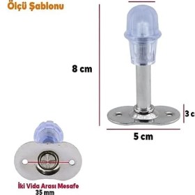 Resim Kapı Stoperi Tamponu Krom 8 cm Metal Kapı Durdurucu Tutucu Kapı Stopu Silikonlu 
