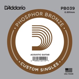 Resim D'addario Pb039 Akustik Tek Tel. Phosphor Bronze Wound. La . 5Li 