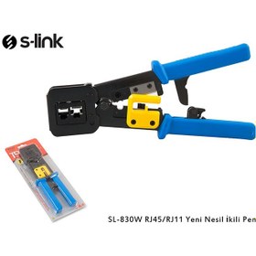 Resim S-Link SL-830W RJ45/RJ11 Yeni Nesil İkili Pense Cat7 Cat6 Cat5e Cat5 