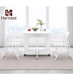 Resim Katlanabilir Modern Şık Yemek Masa 