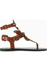 Resim Kurt Geiger Boho Butterfly Deri Lüks Tasarım Kadın Gladyatör Sandalet 