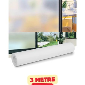 Resim Vekorr 3m x 45CM Uv Engelleyici Buzlu Cam Film Kendinden Yapışkanlı Folyo Duşakabin Balkon Cam Film 