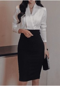 Resim CNG MODA Ofis Şıklıı Scuba Kumaş Kalem Etek 