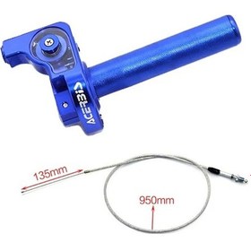 Resim Cloudstore Moped Scooterlar İçin 22mm Cnc Alüminyum Hızlı Gaz Kelebeği Blue Set Universal Tutamak 