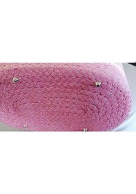 Resim Durush Collection El İşçiliği Tek Üretim Plaj Çantası Pembe-beyaz 