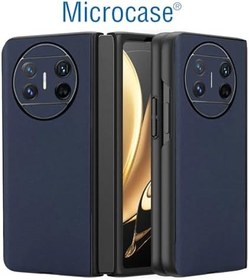 Resim Microcase Huawei Mate X5 için Deri Desenli Plastik Koruma Kılıf - AL3156 (Lacivert) 