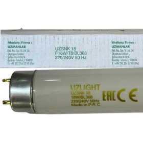 Resim Uzlight 18W Sinek Öldürücü BL368 G13 Duylu T8 Floresan 