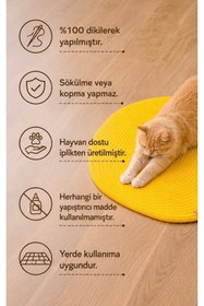 Resim ABACIA Sarı Renk Kedi Tırmalama Matı ve Yatağı / Çok Amaçlı Kullanım 