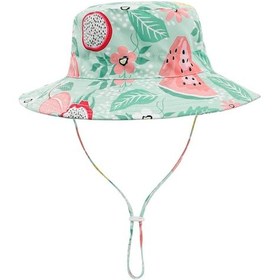 Resim Petityu Upf50+ Güneş Korumalı Karpuz Desenli Mint Yeşili Pembe Şapka Mint Yeşili - Pembe 
