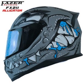 Resim Forza Alligator Full Face Kapalı Güneş Vizörlü Gözlüklü Motorsiklet Kaskı Açık Nardo Gri 
