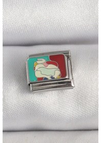 Resim 316l Çelik Gümüş Renk Renkli Portre Model Nomination Charm Diğer 