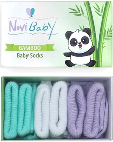 Resim Novibaby 3'lü Bambu Yenidoğan Bebek Çorabı I Trendy I 0-6 ay "Karışık Renkli" 