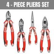 Resim 3/4 Set DESHIL Alman Endüstriyel Düzey Pense, CRV Çeliği, Ergonomik Off-set Sap, 20.32 cm Kesme Pense, 20.32 cm Uzun Burun Pense, 17.78 cm Açılmış Burun Pense, 17.78 cm Yüksek Düzey Çekiç Pense, Krom Vanadyum Çelik 