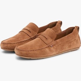 Resim Tommy Hilfiger Core Süet Driver Erkek Taba Loafer Ayakkabı-13349 Taba 
