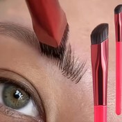 Resim Kapatıcı Macunu İçeren Çok Fonksiyonlu Kare Kaş Fırçası - Üç Boyutlu 3D Tasarım, Kesin Saç Çizgisi Tanımı için ABS Plastik Sap ve Polyester Kıllar, Normal Açık Bej Renkli Güvenli Makyaj Aracı 