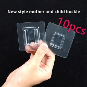 Resim 10 adet Deliksiz Çıkarılabilir Yapışkan saç tokası - Güçlü Şeffaf Emme Kupası Tasarımı, Dayanıklı Plastik, Banyo, Mutfak ve Ev Düzeni için Duvara Monte, Banyo Aksesuarları, Kullanım Kançaları 