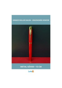 Resim Metal Kırmızı Roller Kalem Şık Ergonomik Tasarım 13 Cm Çok Renkli 