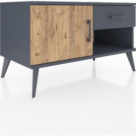 Resim Hyperion Şifonyer Tek Raflı Tek Çekmeceli Tek Kapaklı 88x44x48 Antrasit-çam/antrasit Çam/antrasit 