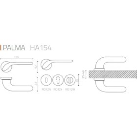 Resim Palma Altın - Yale Rozetli Kapı Kolu - Hha154Ro12Y Gl 