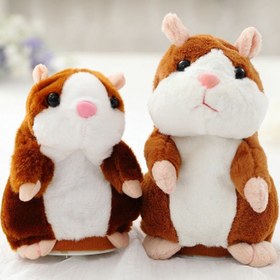 Resim 16cm Christmas Talking Hamster Plush Toy Interactive Sound Record Plush Hamster Stuffed Toys for Children Kids Christmas Gift - With hat / 16cm / 3colors 