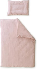 Resim %100 Organik Pamuk Müslin Bebek Nevresim Takımı 100x135 cm Oeko Tex Sertifikalı - Açık Pembe 